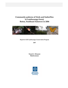 Community Patterns of Birds and Butterflies in Lambusango Forest, Buton, Southeast Sulawesi in 2006