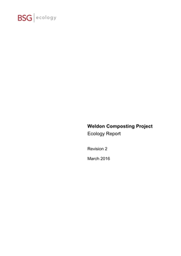 Weldon Composting Project Ecology Report