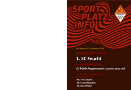 01.09.2019: TSV Buch – 1. SC Feucht