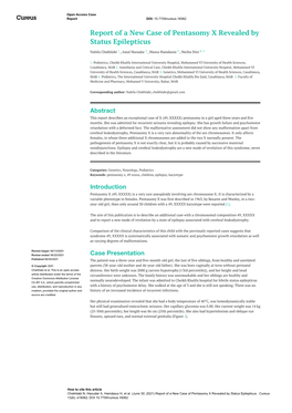 Report of a New Case of Pentasomy X Revealed by Status Epilepticus