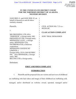 View the Amended Complaint from 7/27/21 Here