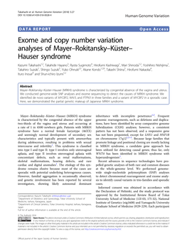 Exome and Copy Number Variation Analyses of Mayerâ