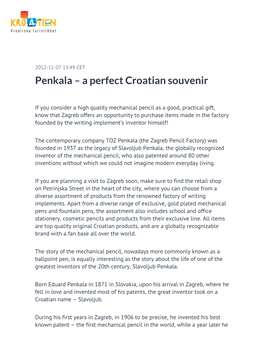 Penkala – a Perfect Croatian Souvenir