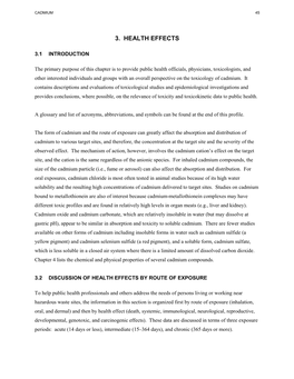 Toxicological Profile for Cadmium