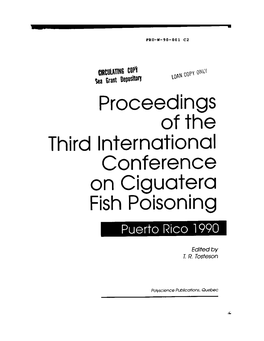 On Ciguatera Fish Poisoning