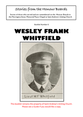 Wesley Frank Whitfield