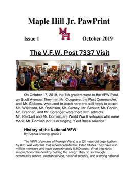 Jr. Paw Print Nov. 2019 Issue