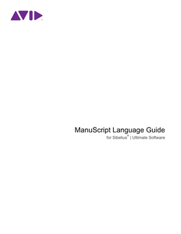 Manuscript Language Guide for Sibelius® | Ultimate Software Legal Notices