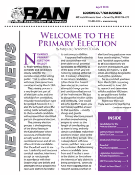 The Primary Election by Mary Lau, President/CEO RAN EVADA’S to Outcome Possibilities