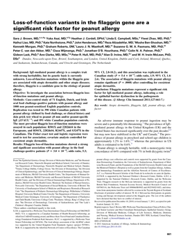 Loss-Of-Function Variants in the Filaggrin Gene Are a Significant Risk