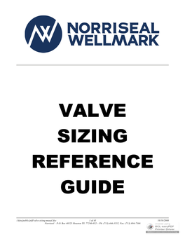 Valve Sizing Reference Guide