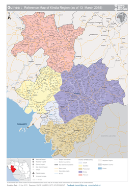 Guinea : Reference Map of Kindia Region (As of 13 March 2015)