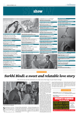 Surkhi Bindi: a Sweet and Relatable Love Story the Movie Has All the Elements of a Love Story That Tugs at Your Heart Strings