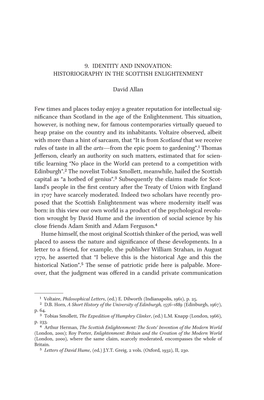 9. Identity and Innovation: Historiography in the Scottish Enlightenment