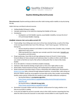 Daytime Wetting (Diurnal Enuresis)