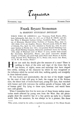 Frank Bryant Stoneman by MARJORY STONEMAN DOUGLAS*