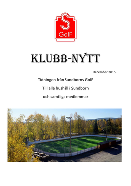 KLUBBNYTT December 2015