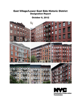 East Village/Lower East Side Historic District Designation Report