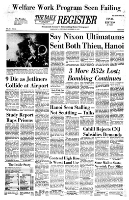 Say Nixon Ultimatums Sent Both Thieu, Hanoi SAIGON (AP) - President the South Vietnamese Pressure Brought to Bear