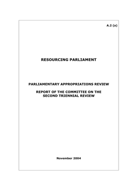 Resourcing Parliament