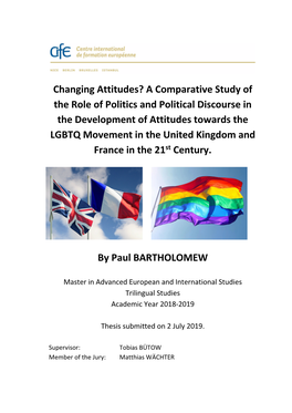 Changing Attitudes? a Comparative Study of the Role of Politics and Political Discourse in the Development of Attitudes Towards