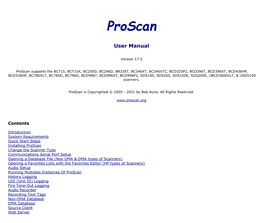 Proscan Manual 