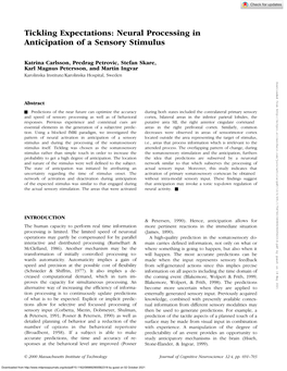 Tickling Expectations: Neural Processing in Anticipation of a Sensory Stimulus