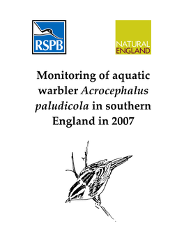 Monitoring of Aquatic Warbler Acrocephalus Paludicola in Southern England in 2007