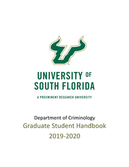 Department of Criminology Graduate Student Handbook 2019-2020