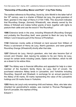 Ownership of Roundhay Manor and Park