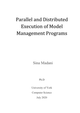 Parallel and Distributed Execution of Model Management Programs