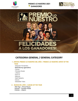 Categoria General / General Category