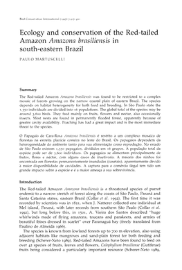 Ecology and Conservation of the Red-Tailed Amazon Amazona Brasiliensis in South-Eastern Brazil