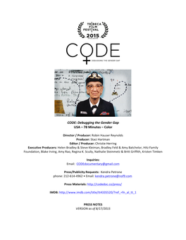 CODE Press Notes