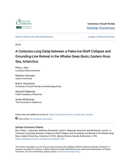 A Centuries-Long Delay Between a Paleo-Ice-Shelf Collapse and Grounding-Line Retreat in the Whales Deep Basin, Eastern Ross Sea, Antarctica