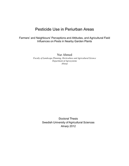 Pesticide Use in Periurban Areas