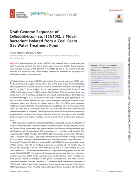 Draft Genome Sequence of Cellulosilyticum Sp