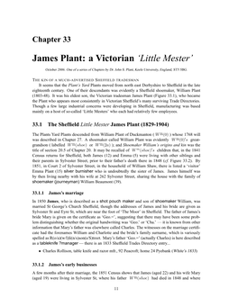 James Plant: a Victorian 'Little Mester'
