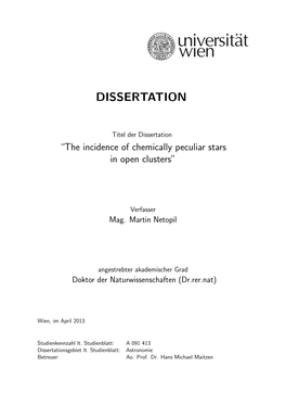 The Incidence of Chemically Peculiar Stars in Open Clusters”