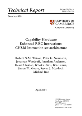 CHERI Instruction-Set Architecture