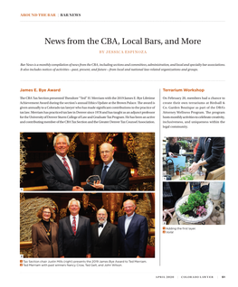 News from the CBA, Local Bars, and More