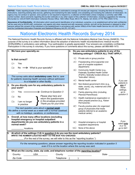National Electronic Health Records Survey 2014 (Long Form)