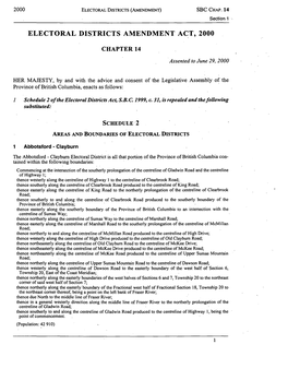 Electoral Districts Amendment Act, 2000