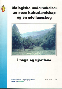 3-1995 Biologiske Undersøkelser Av Noen