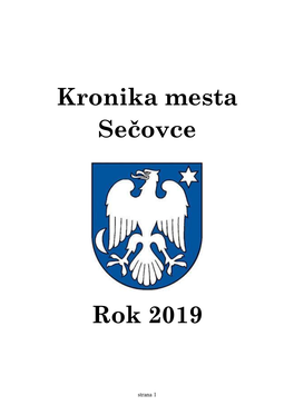 Kronika Mesta Sečovce Rok 2019