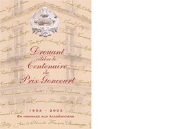 Drouant Centenaire Prix Goncourt