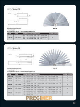 Feeler Gauge Feeler Gauge