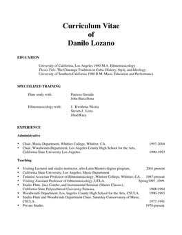 Danilo Lozano Vita Website