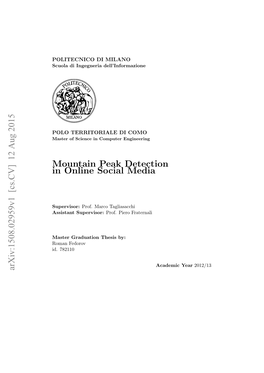 Mountain Peak Detection in Online Social Media Arxiv:1508.02959V1