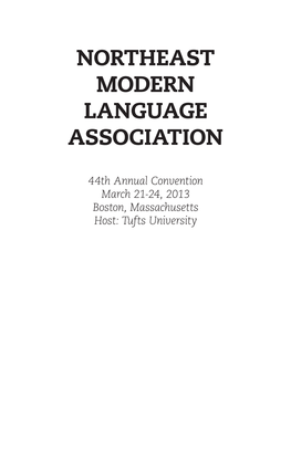 Northeast Modern Language Association